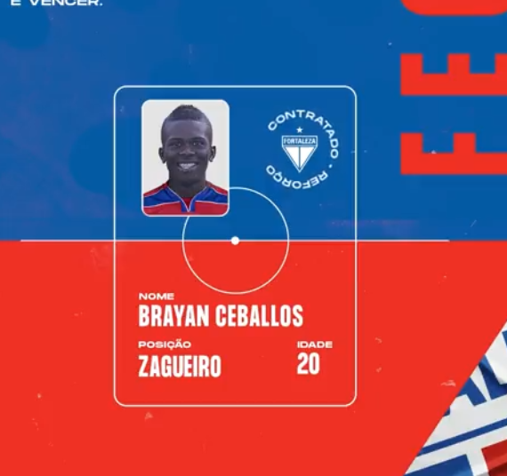 Colombiano Brayan Ceballos é o novo reforço do Fortaleza