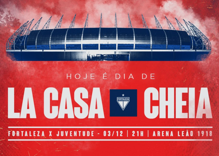Em nova parcial, Fortaleza divulga que mais de 47 mil torcedores estão confirmados para o jogo contra o Juventude